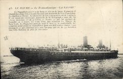 CPA Bateau Paquebot Le Havre Le Transatlantique La Savoie 