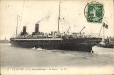 CPA Bateau Paquebot Le Havre Le Transatlantique La Savoie 