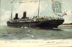 CPA Bateau Paquebot Le Havre Le Transatlantique La Savoie 