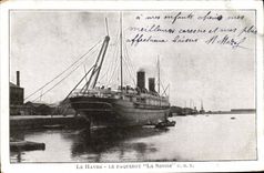 CPA Bateau Paquebot Le Havre Le Transatlantique La Savoie 