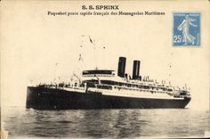 VINTAGE POSTCARD Bateau Steamer S Sphinx Steamer posts fast French of the Maritime Transport