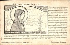 VINTAGE POSTCARD First name the holy ones of France Sainte Genevieve