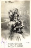 VINTAGE POSTCARD First name Marie Child