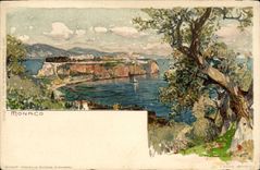 VINTAGE POSTCARD Monaco Illustrator