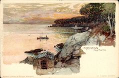 CPA Illustrateur Menton Cap Martin 