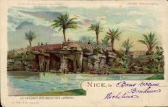 VINTAGE POSTCARD Nice Illustrator the cascade of the new gardens