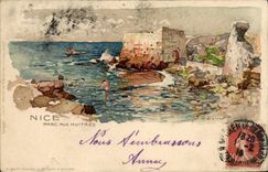 CPA Illustrateur Nice Parc aux huitres 