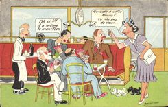 VINTAGE POSTCARD Fantasy Illustrator Jean de Preissac Dog