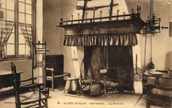 VINTAGE POSTCARD Basque Folklore Museum Bayonne kitchen
