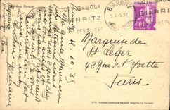 VINTAGE POSTCARD Basque Folklore Coach Oxen