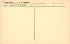 Folklore de la POSTAL de la VENDIMIA un habitante interior de la persona rica de Béarn