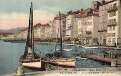 VINTAGE POSTCARD Toulon the old port Boats