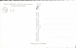 CPM Toulon La place de la Liberte la nuit et les jardins