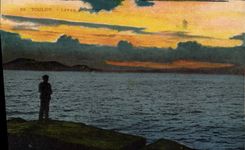 VINTAGE POSTCARD Toulon Sunrise