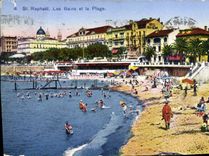 VINTAGE POSTCARD Holy Raphael baths and the beach