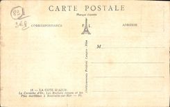 POSTAL de la VENDIMIA la dimensión del azul la cornisa del oro que el rojo oscila y los pinos marítimos tienen Boulouris en el mar