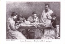 VINTAGE POSTCARD Camille Bellanger an end at the practical school