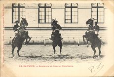 CPA Cheval Hippisme Saumur Sauteurs en liberte Courbette 
