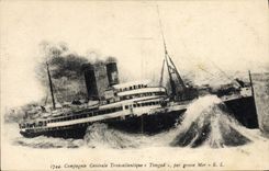 CPA Bateau Paquebot Compagnie Generale Transatlantique Timgad par grosse mer