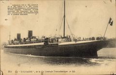 VINTAGE POSTCARD Boat Steamer Touraine of the Transatlantic General Co