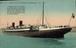 CPA Bateau Paquebot La Touraine de la Cie Generale Transatlantique