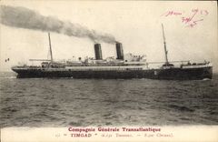 CPA Bateau Paquebot Timgad Compagnie Generale Transatlantique