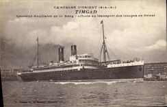 VINTAGE POSTCARD Boat Eastern Europe campaign auxiliary Timgad Cruiser of 1st rank Transport of the troops in the East