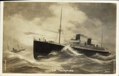 CPA Bateau Paquebot La Touraine 