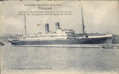 VINTAGE POSTCARD Boat auxiliary Timgad Cruiser of 1st rank Transport of the Troops in the East