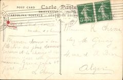 CPA Bateau Paquebot Poste Timgad Compagnie Generale Transatlantique 