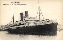 VINTAGE POSTCARD Boat Steamer of the Transatlantic Co Timgad