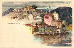 VINTAGE POSTCARD Italy Ventimiglia Illustrator