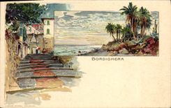 VINTAGE POSTCARD Italy Bordighera Illustrator