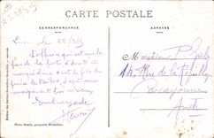 La POSTAL Militaria santo de la VENDIMIA muere durante la ocupación alemana a comandante del estado delante del día de la evacuación del término del hotel antes