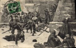 CPA Militaria Le combat d ePagny sur Moselle