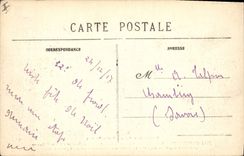 La POSTAL Militaria Bataille de la VENDIMIA del Marne Fere Champenoise cae de debajo oficiales y soldados de la ruta de Normee