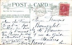 VINTAGE POSTCARD Militaria French cavalry crossing the Marne one Bridge bridge