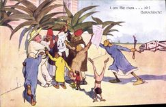 CPA Fantaisie Illustrateur I am the man Ane Mule Egypt Egypte