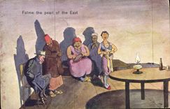 VINTAGE POSTCARD Fantasy Illustrator Fatme the pearl off the East Egypt Egypt