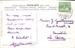 CPA Fantaisie Illustrateur Mind your nose Autruche Ostrich Egypt Egypte