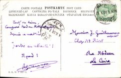 VINTAGE POSTCARD Fantasy Illustrator The colossus off Memnon Ass Mule Egypt Egypt