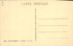 VINTAGE POSTCARD Folklore Basque Country the drinker Oxen Coach