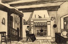 CPA Folklore Pays basque Interieur Jacques Le Tanneur