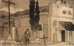 CPA Folklore Pays basque Au cimetiere Jacques Le Tanneur