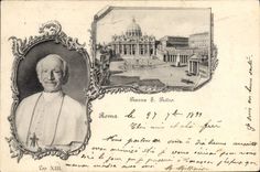 VINTAGE POSTCARD Pope Roma Leo XIII Piazza S Pietro