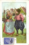 CPA Enfants Pays-Bas Folklore Tabac Pipe Vignette Tuberculose 