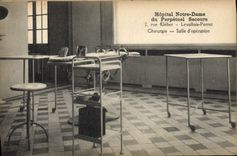 VINTAGE POSTCARD Notre Dame Hospital of the Perpetual Help Street Kleber Levallois Perret Surgery Operating room