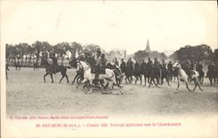 VINTAGE POSTCARD Hippisme Horse Saumur military Course 1902 Work on the Hanging-post