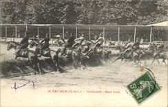 VINTAGE POSTCARD Hippisme Horse Carousel final Jump