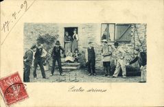 CPA Jeu de quilles Partie serieuse 